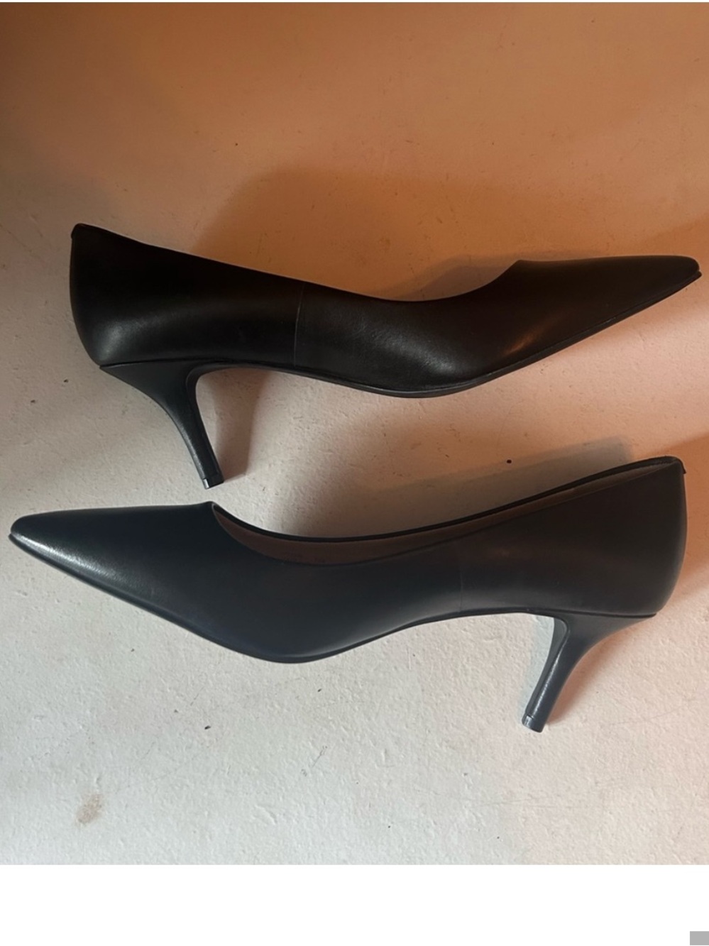 Cole Haan Black Pointed-Toe Kitten Heel Pumps